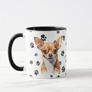 Love My Brown Chihuahua Dog Pawprint Mug