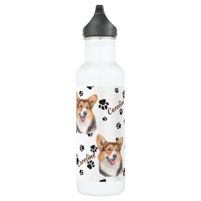 Love My Cardigan Welsh Corgi Dog Pawprint 710 Ml Water Bottle (Right)