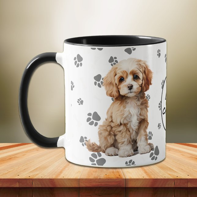 Love My Cavapoo Dog Pawprint Pattern Mug (Creator Uploaded)