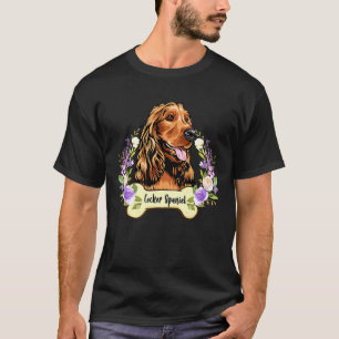 Love My Cocker Spaniel Dog Floral T-Shirt