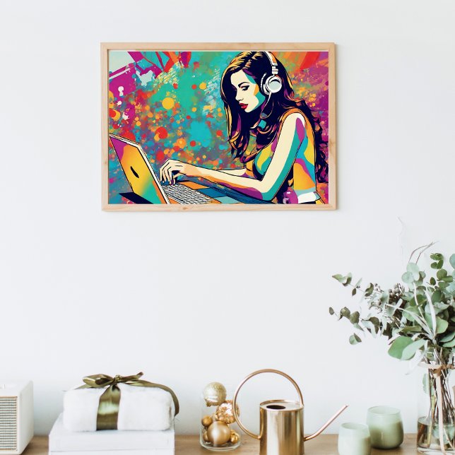 Love My Computer Pop Art Poster (Love My Computer Pop Art Poster)