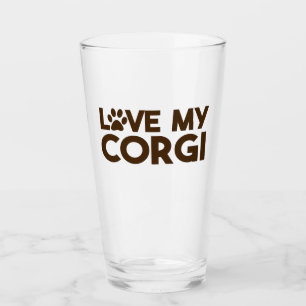 LOVE MY CORGI PAW GLASS