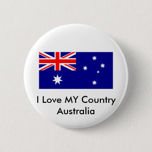 Love MY Country Australia Flag jGibney The MUSEUM 6 Cm Round Badge