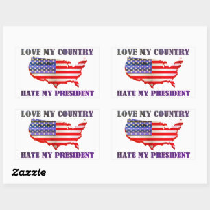 Love My Country Rectangular Sticker