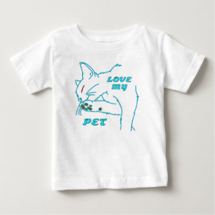 LOVE MY CUTE AQUA PET CAT BABY T-Shirt