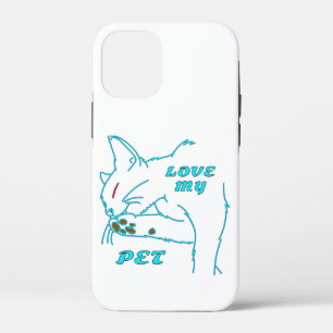 LOVE MY CUTE AQUA PET CAT iPhone 12 MINI CASE