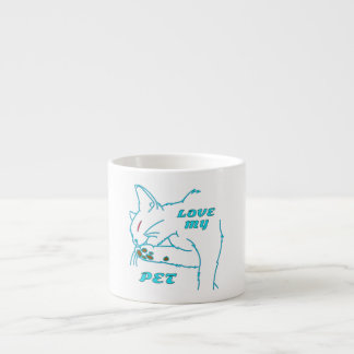 LOVE MY CUTE AQUA PET CAT ESPRESSO CUP
