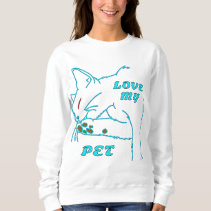 LOVE MY CUTE AQUA PET CAT SWEATSHIRT