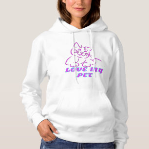 LOVE MY CUTE PINK PET CAT HOODIE