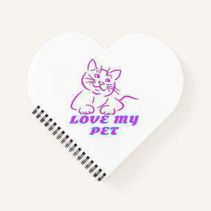 LOVE MY CUTE PINK PET CAT NOTEBOOK