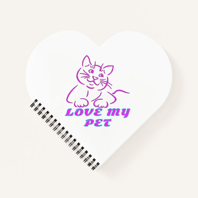 LOVE MY CUTE PINK PET CAT NOTEBOOK (Front)