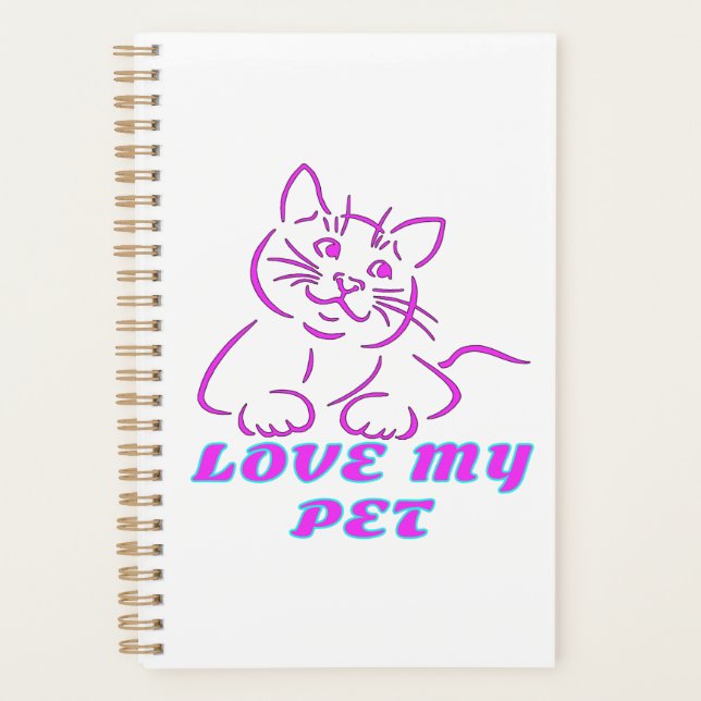 LOVE MY CUTE PINK PET CAT PLANNER (Front)