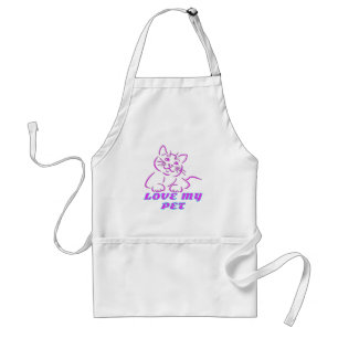 LOVE MY CUTE PINK PET CAT STANDARD APRON