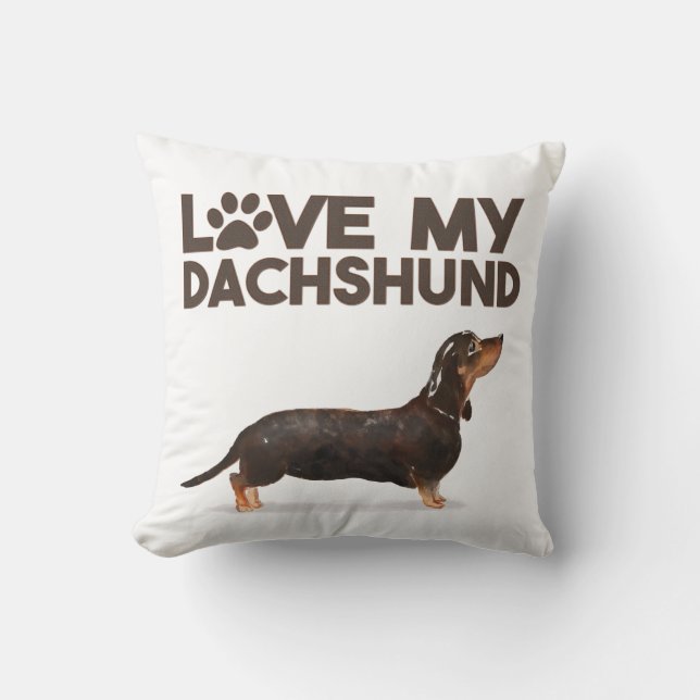 LOVE MY DACHSHUND CUSHION (Front)
