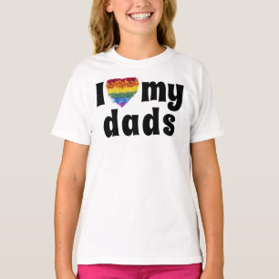 Love my dads-heart shape Pride flowers T-Shirt