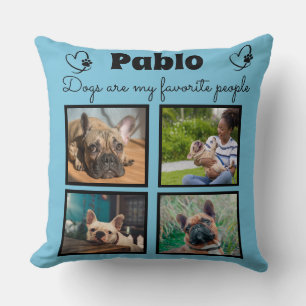 Love my dog - 4 photo customised collage  cushion