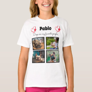 Love my dog - 4 photo customised collage for girls T-Shirt