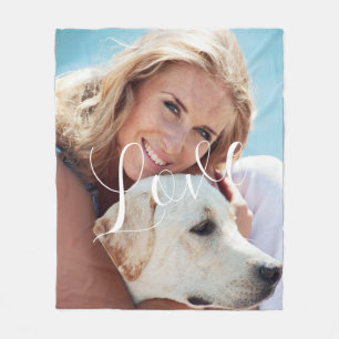 Love My Dog Photo Fleece Blanket