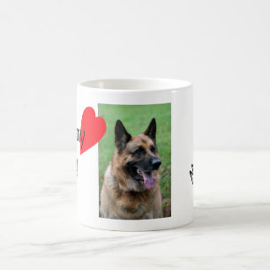 Love my dog, with your name, your dog coffee mug