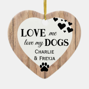 Love my Dogs Rustic Ceramic Tree Decoration