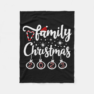 Love My Family Cute Family Christmas 2023 Fleece Blanket