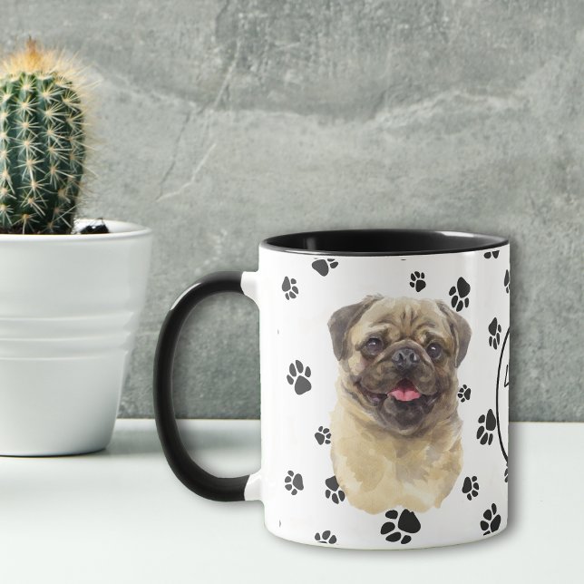 Love My Fawn Pug Dog Pawprint Mug (Creator Uploaded)