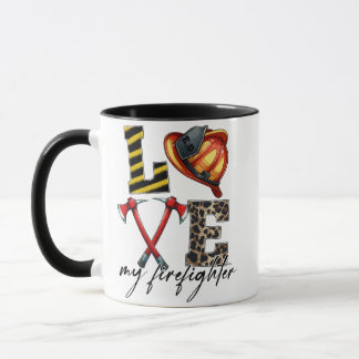 Love My Firefighter – Helmet & Crossed Axes with L Mug