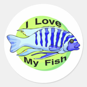 Love My Fish Classic Round Sticker