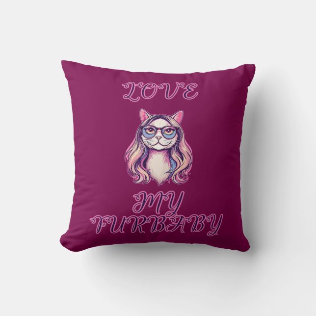 Love My Furbaby Adorable Pet Parent Design Cushion (Front)