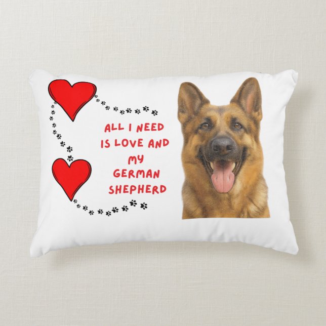 Love & My German Shepherd Pillow 🐾❤️ (Front)