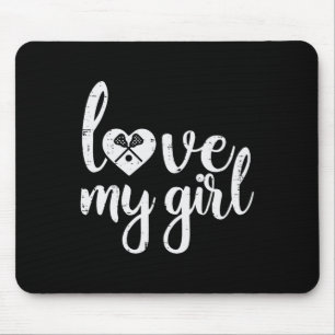 Love My Girl Lacrosse Lax Player Mum Dad Boyfriend Mouse Mat