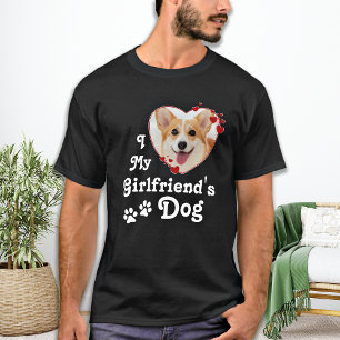 Love My Girlfriend's Dog Funny Custom Heart Photo  T-Shirt