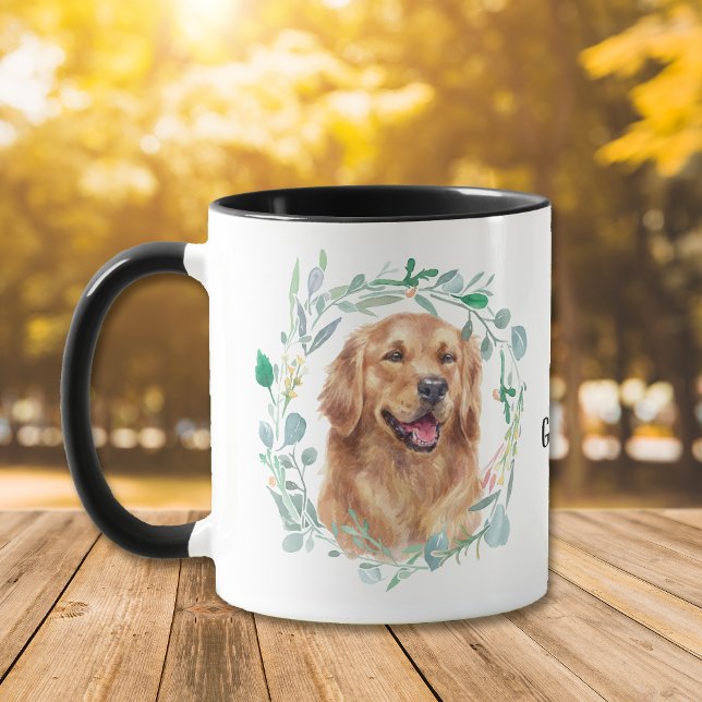 Love My Golden Retriever Wreath Coffee Mug (Creator Uploaded)
