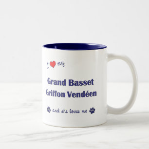 Love My Grand Basset Griffon Vendeen (Female Dog) Two-Tone Coffee Mug