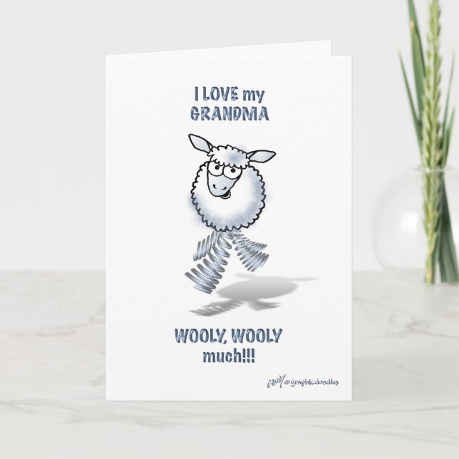 Love my Grandma wooly, wooly much! Card (Front)