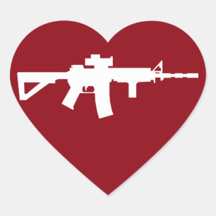 Love My Guns Heart Sticker