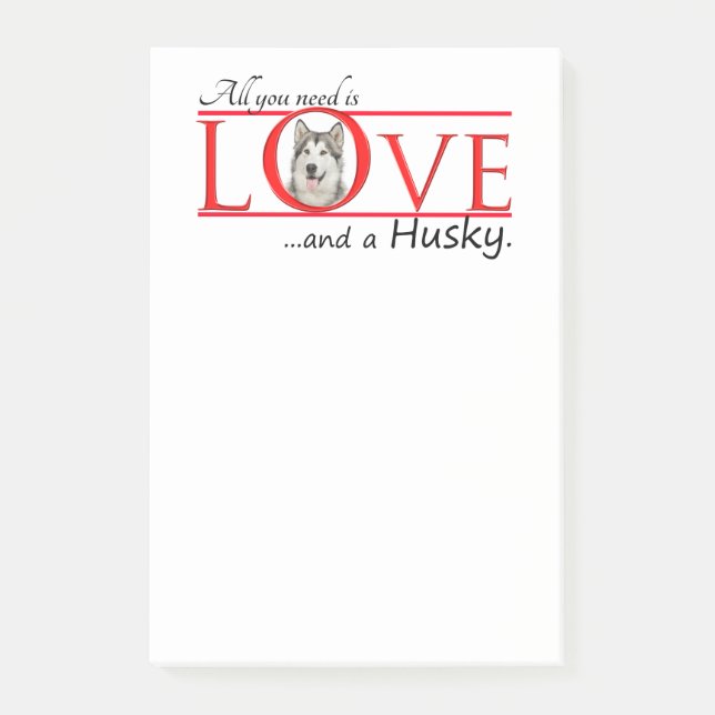 Love My Husky Post-It Notes (Front)