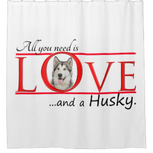 Love My Husky Shower Curtain