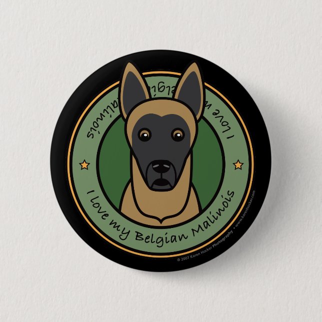Love My Malinois 6 Cm Round Badge (Front)