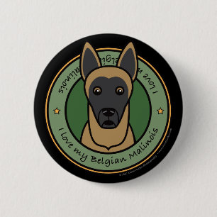 Love My Malinois 6 Cm Round Badge