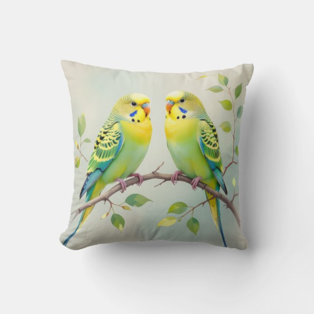 Love my parakeets  cushion (Front)