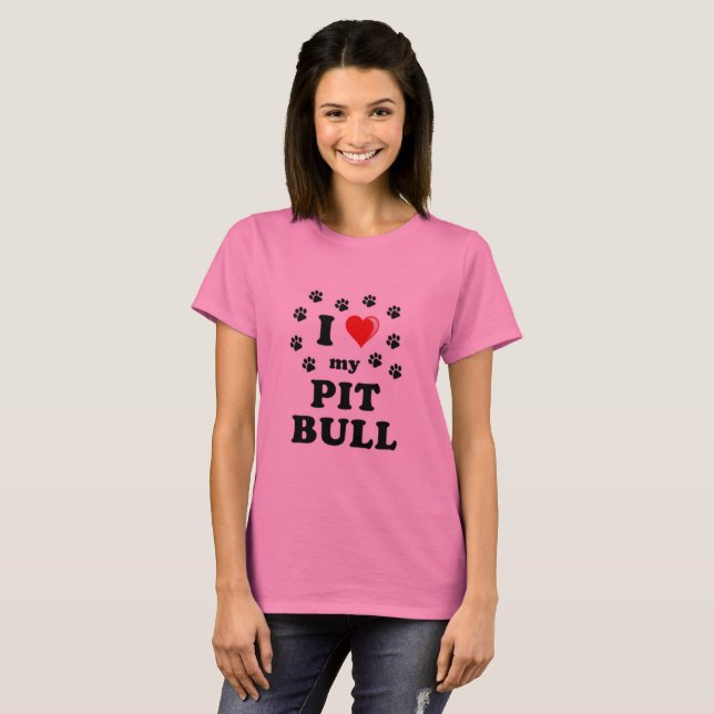 Love My Pittbull T-Shirt (Front Full)