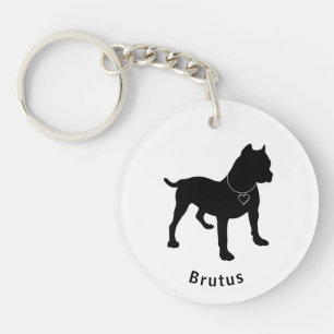 Love My Pittie Customisable Dbl Sided Keychain
