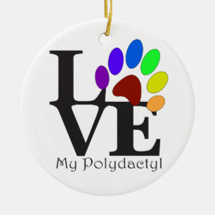 LOVE My Polydactyl Ceramic Tree Decoration