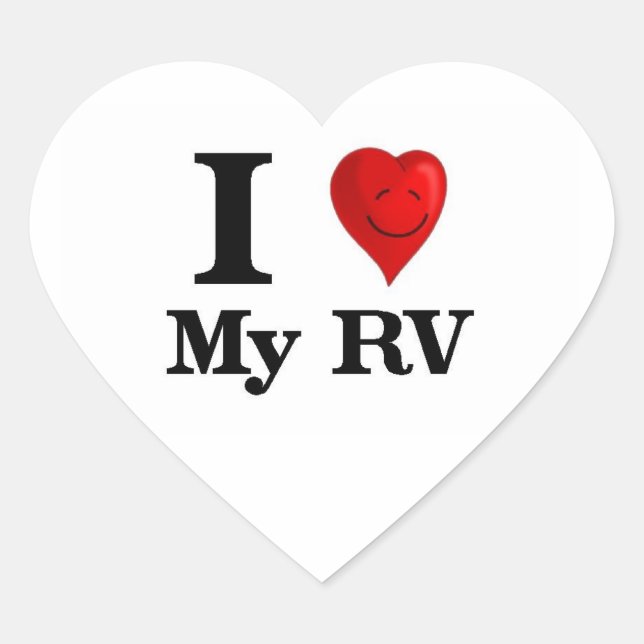 Love My Recreational Vehicle Heart Sticker (Front)