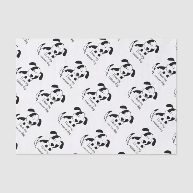 Love my Rescue Dog Pet Animal Quote Tissue Paper (Front)