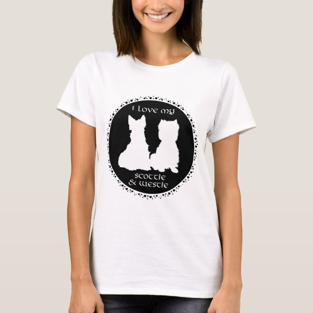 Love My Scottie & Westie T-Shirt (Front)