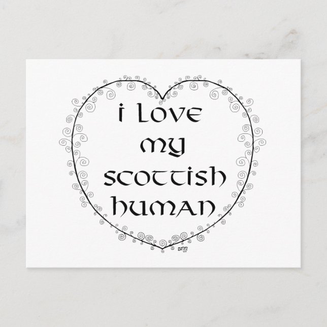 Love My Scottish Human Postcard (Front)