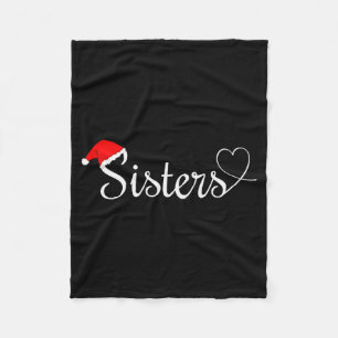 Love My Sister Cute Christmas Sisters  Fleece Blanket