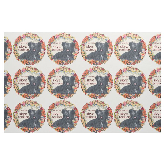 Love My Skye Terrier Fabric (Fat Quarter)